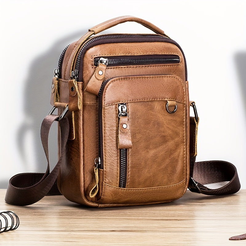 Winston | Retro Multi-layer Genuine Leather Sling Bag