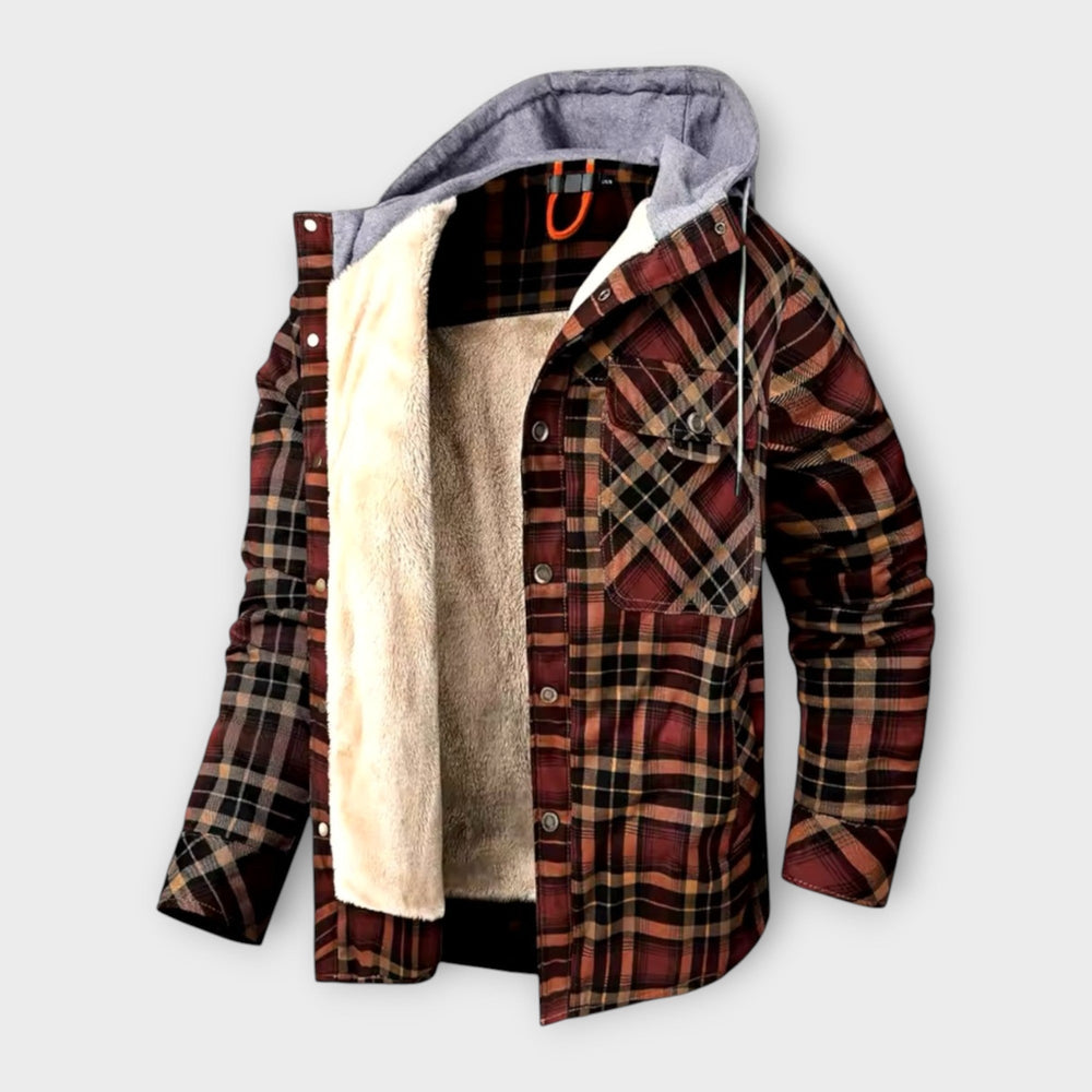 Declan | Men’s Hooded Plaid Lined Jacket