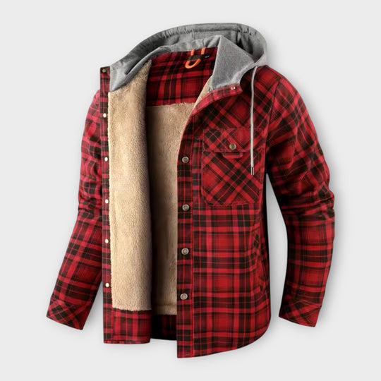 Declan | Men’s Hooded Plaid Lined Jacket