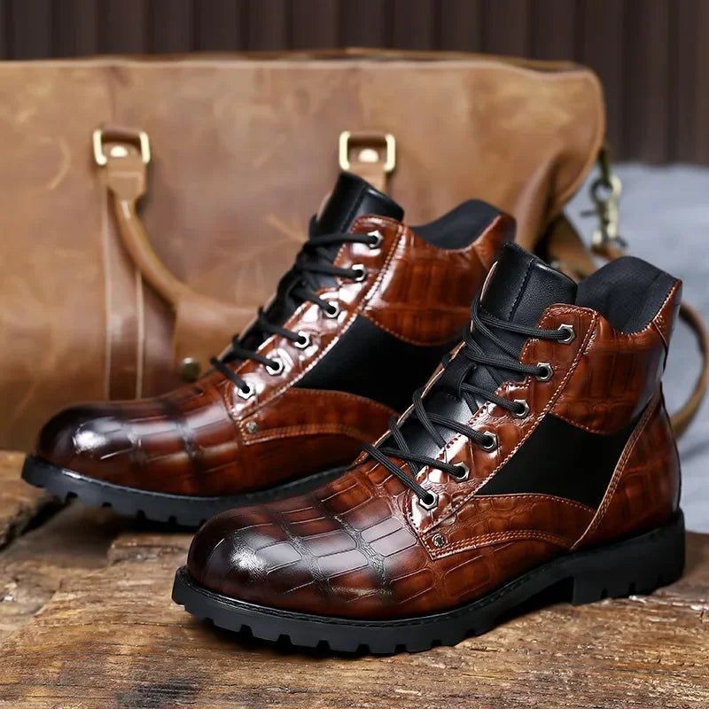 Rendell | Croc Leather Boots