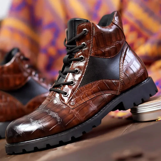 Rendell | Croc Leather Boots