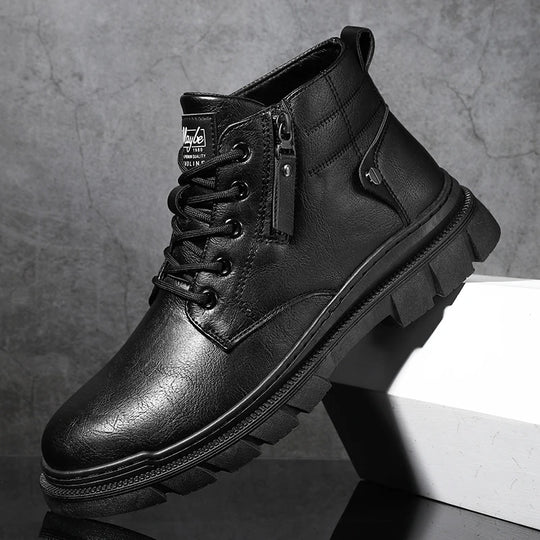 Bill | Wide-fit Retro Chelsea Ankle Leather Boots