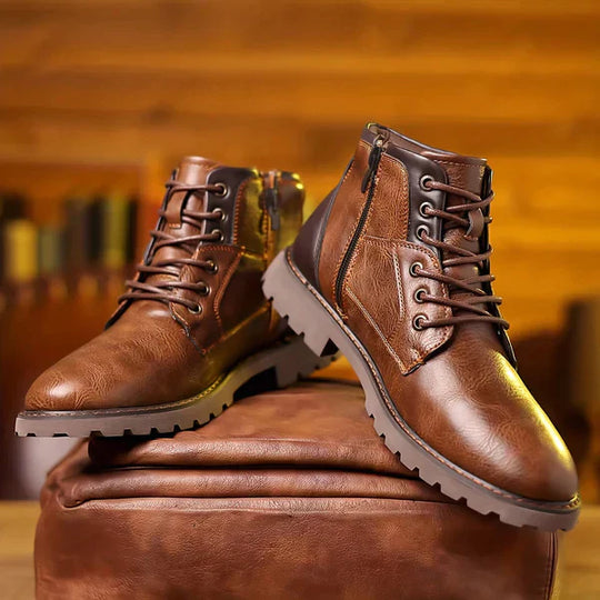 Jethro |  Rugged Leather Lace-Up Boots